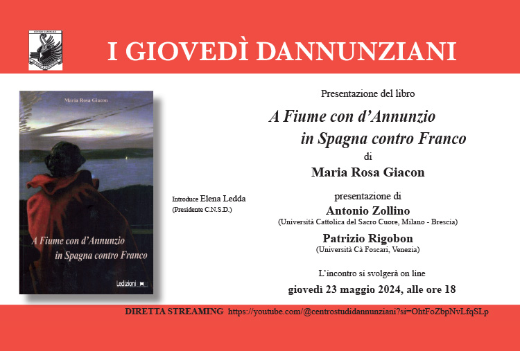 Invito presentazione del libro ''A Fiume con d'Annunzio in Spagna contro Franco''