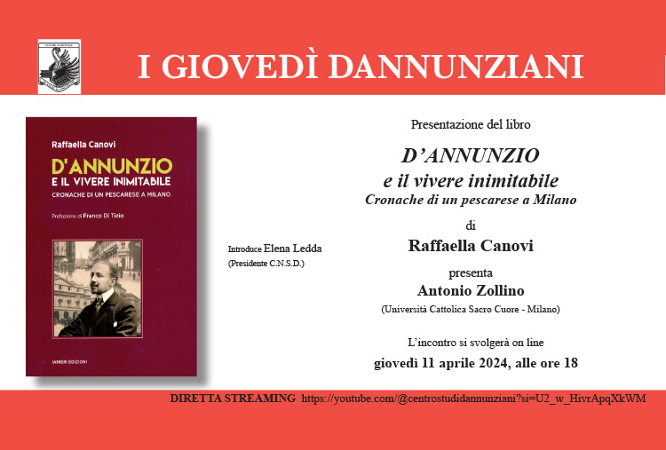 Invito presentazione volume D'Annunzio e il vivere inimitabile